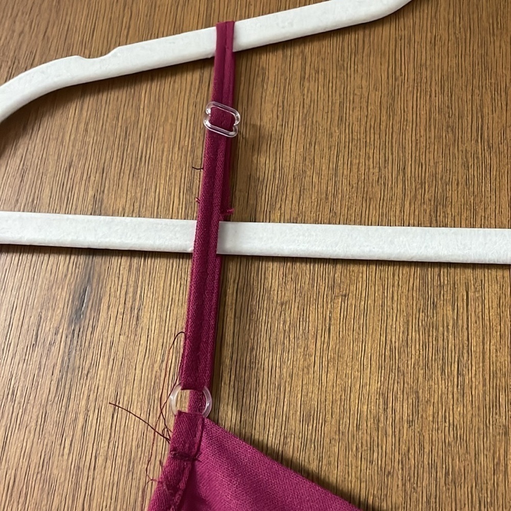 size 4X lightweight cranberry color jumpsuit with pockets - Picture 4 of 5